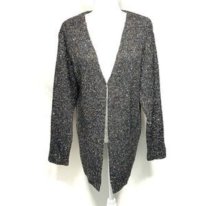 Maurice Sasson gray flecked cardigan size S